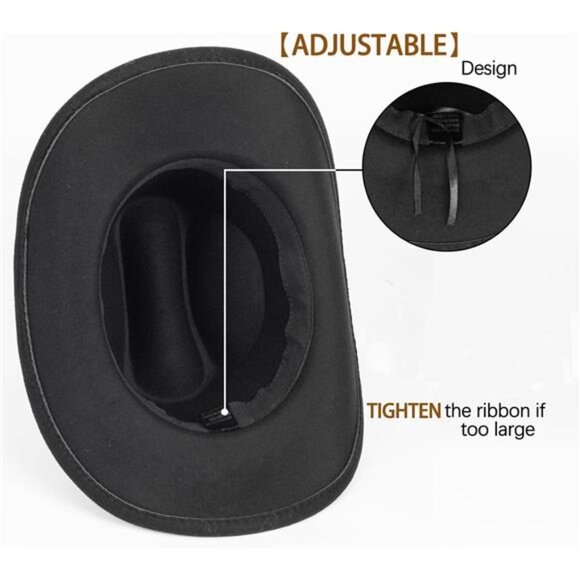 Western Cowboy Hat Classic Black - Picture 5 of 8